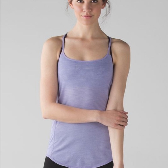Lululemon‎ Lighten Up Tank Heathered Lilac  Size 4  SEE Descrip for condition - Picture 1 of 7